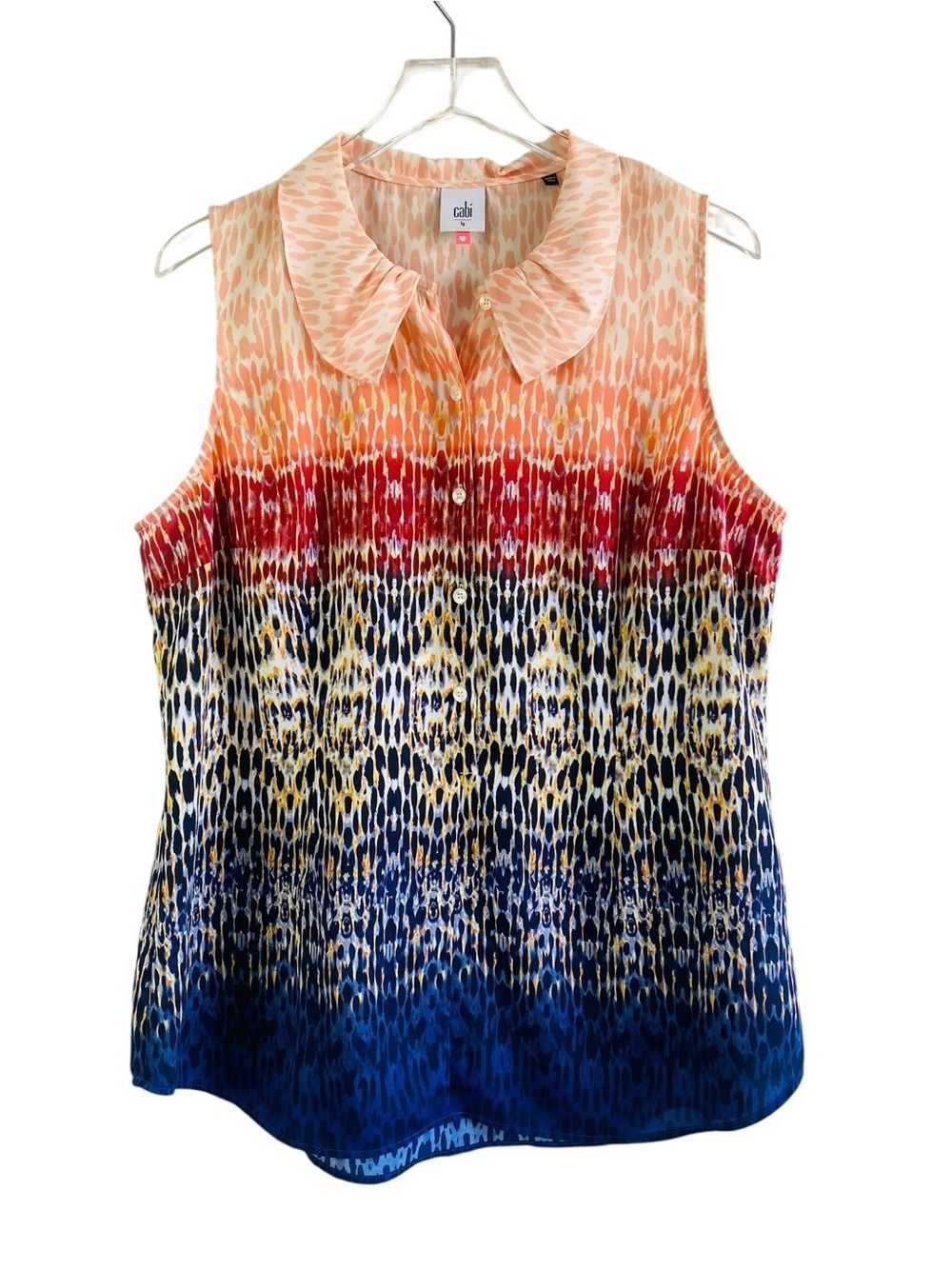 CAbi Love Ombre Print Popover Sleeveless Blouse Size L